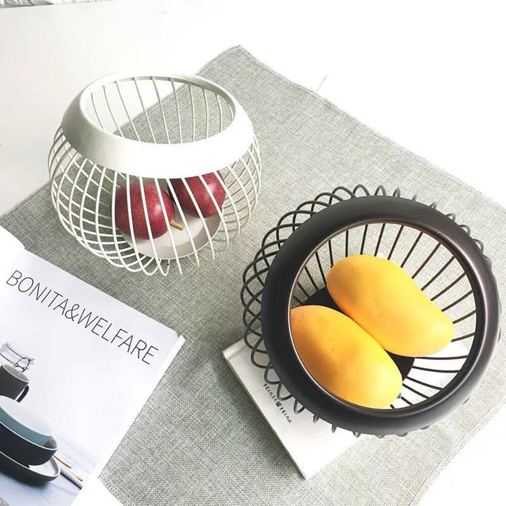 Giỏ đựng trái cây bằng sắt giỏ ráo nước giỏ đựng rau củ quả hình học phong cách bắc âu giỏ đựng đồ nhà bếp gia đình hiện đại