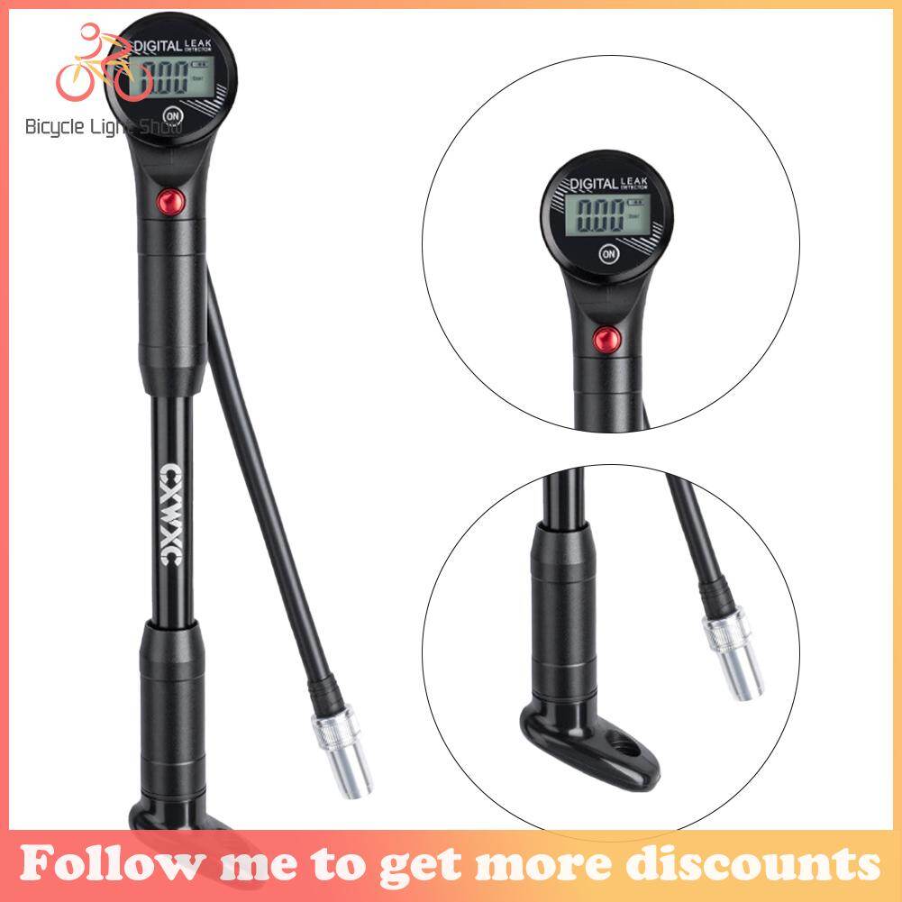Hướng dẫn sử dụng Phuộc xe đạp phía sau sốc bơm Màn hình hiển thị kỹ thuật số xe đạp di động Phuộc xe đạp máy bơm không khí 320 PSI van Schrader Phụ kiện đi xe đạp