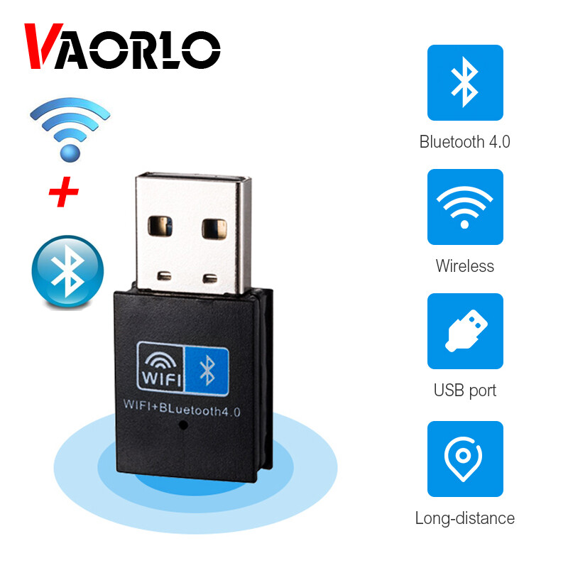 VAORLO 2-Trong-1 WIFI Thu Không Dây Bluetooth 4.0 Adapter Dongle Mini USB Lan Adapter Đối Với Máy Tính Máy Tính Để Bàn PC Máy Tính Xách Tay Hỗ Trợ Windows XP Vista WIN8 10