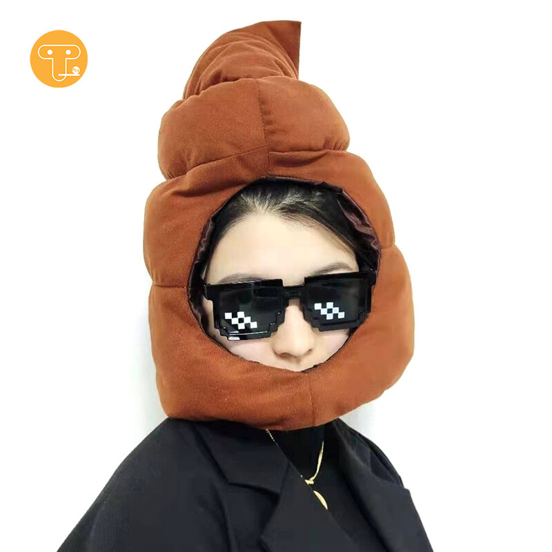 Monkey fun mũ phân đồ chơi vải nhung lông dễ thương đạo cụ chụp ảnh màu đỏ lưới quà tặng sinh nhật sáng tạo đồ đội đầu hài hước