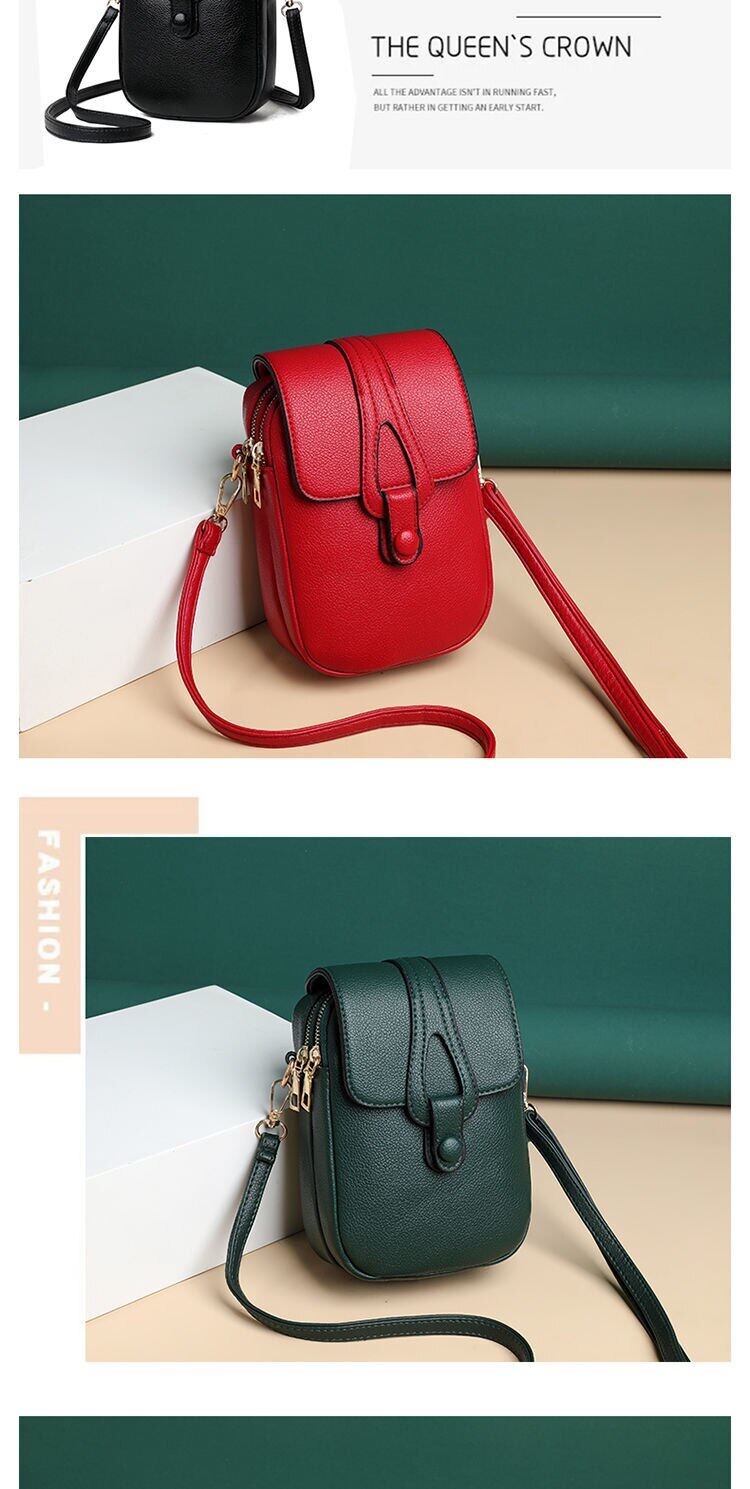 Authentic leather tactile feel women's bag mobile phone bag 2021 new women's shoulder bag fashion all-match middle-aged mom bag fashion