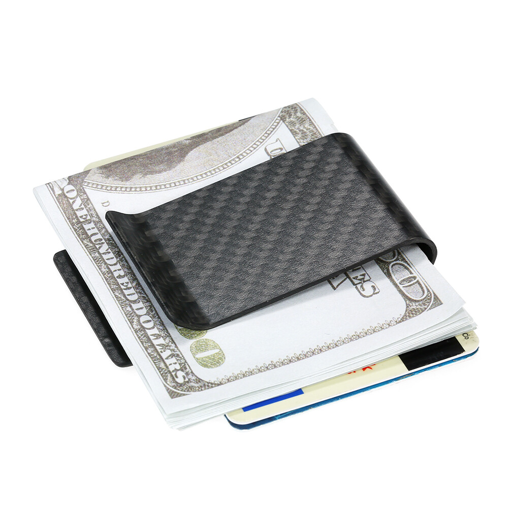 Ví sợi carbon màu đen kẹp tiền ví đựng danh thiếp thẻ tín dụng cho nam