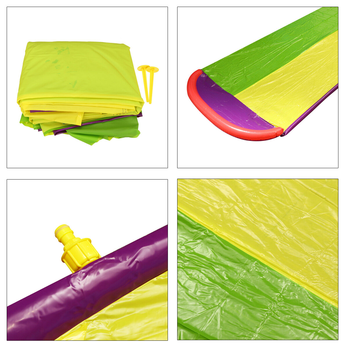 Generic 610x140cm Inflatable Dual Person Waterslide Pool Water Slide