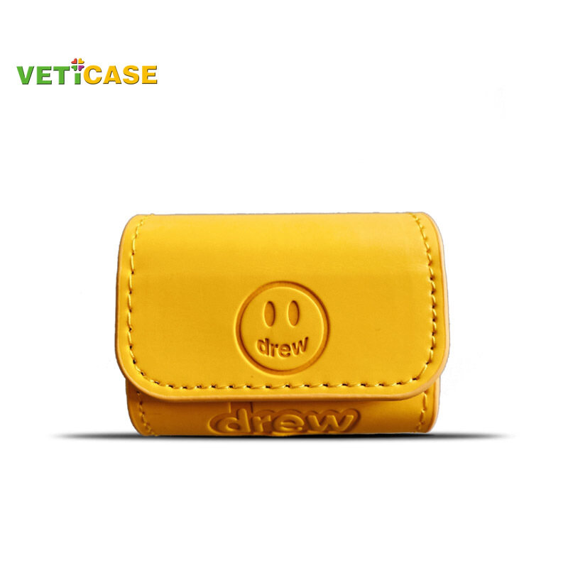 Đã vẽ mặt cười Tai nghe trường hợp đối với Apple Airpod Pro AirPods 1 2 3 New Pro2 da mềm Bìa headphone AirPods vỏ Pouch Phụ kiện bảo vệ AirPod Vàng