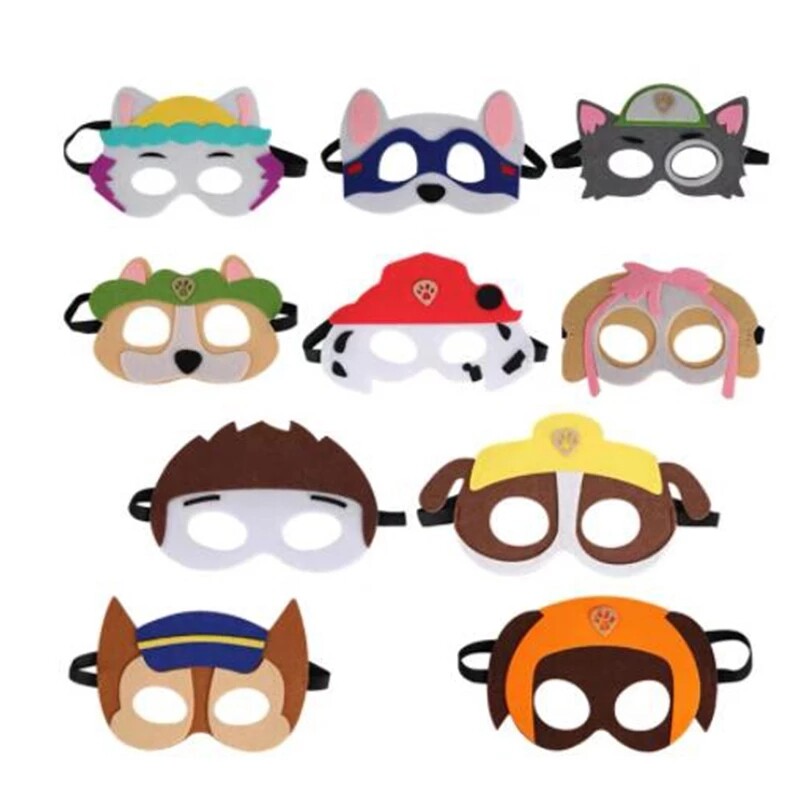 Paw Patrol Dog Masquerade Toys Kids Patch Cartoon Mask Action Figure Children Christmas Halloween Birthday Party Deco Gifts Set