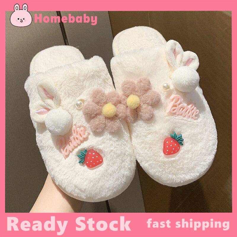 EU35-40 Dễ Thương Thỏ Hoạt Hình Home Plush Dép Lê Nữ Nhà Trong Nhà Giày Vải Bông Ấm Áp Cho Cô Gái Phụ Nữ Trên Bán