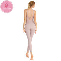 OzalCtree Women Jumpsuit with Wireless Pads Nude Feeling Quick Dry Gymnastics Dancing Aerial Yoga Bodysuits