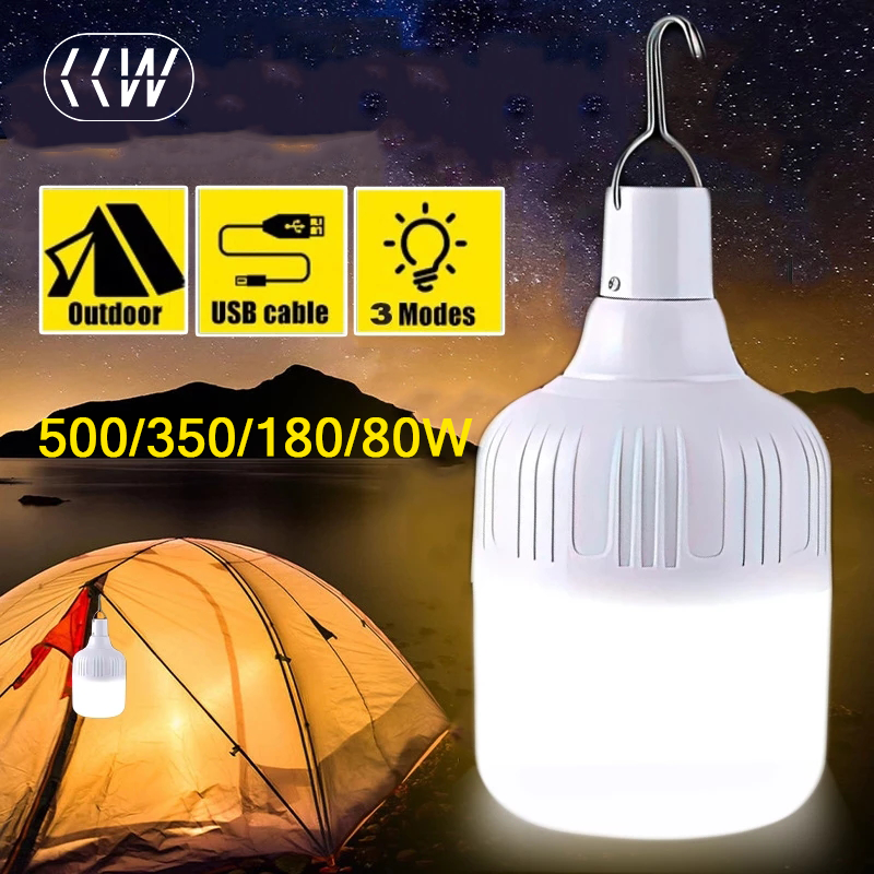 CCW Led Light Bulb Waterproof Rechargeable Emergency Lights Portable LED Night Market Light Dimmable Camping Light