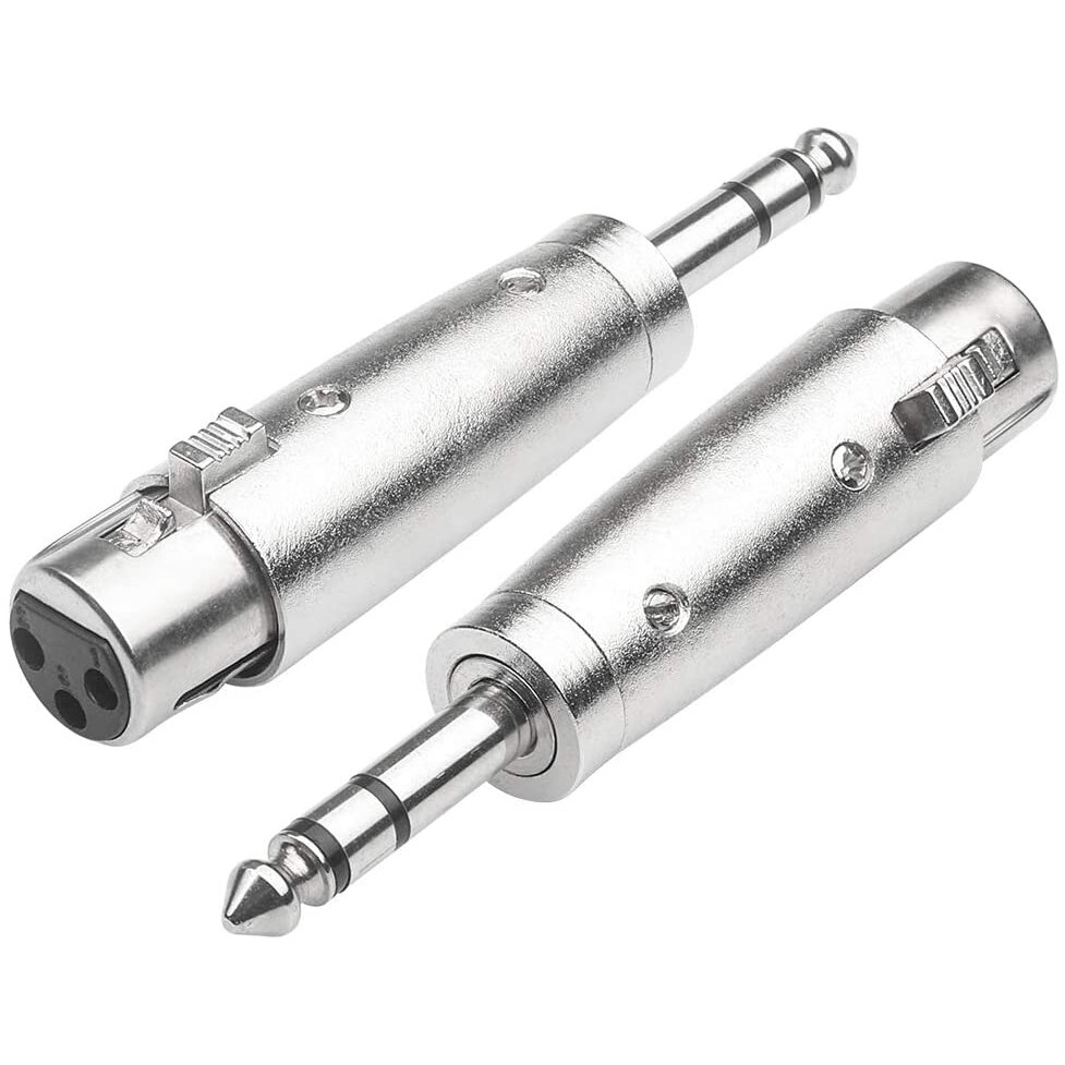 Bộ chuyển đổi trs xlr sang 1/4 inch đầu cái, bộ chuyển đổi giắc cắm xlr cân bằng sang giắc cắm đực một phần tư inch đầu nối âm thanh-2 gói