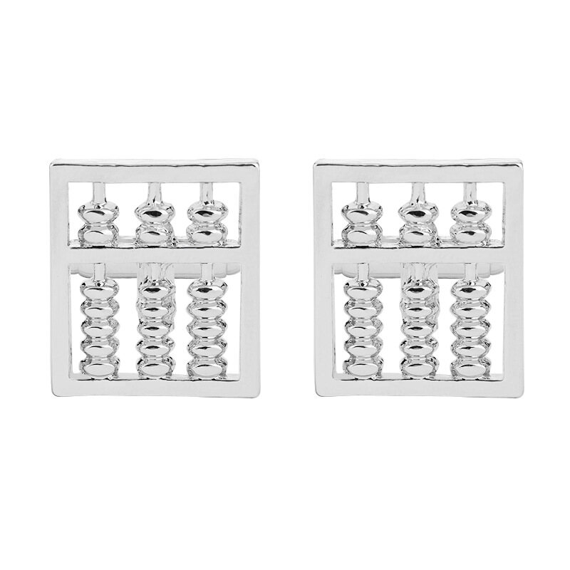 Men's Retro Fashion Beads Math Arithmetic Silver Cufflinks French Fashion Shirt Sleeve Cufflinks