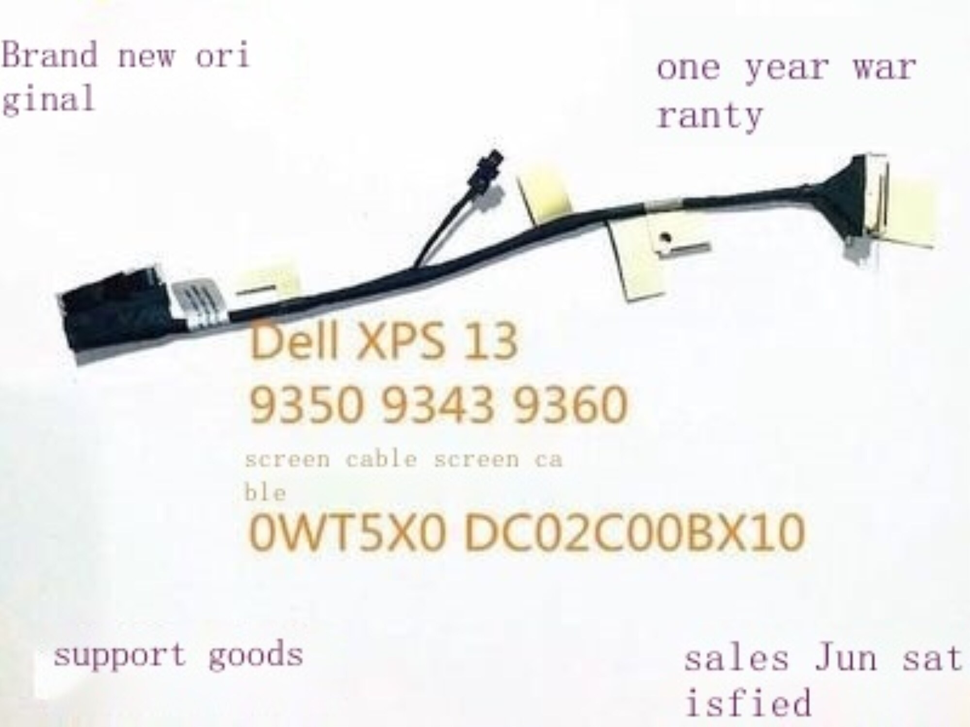 Delll XPS 13 9350 9360 9343 Cáp Màn Hình 3K 0WT5X0 DC02C00BX10