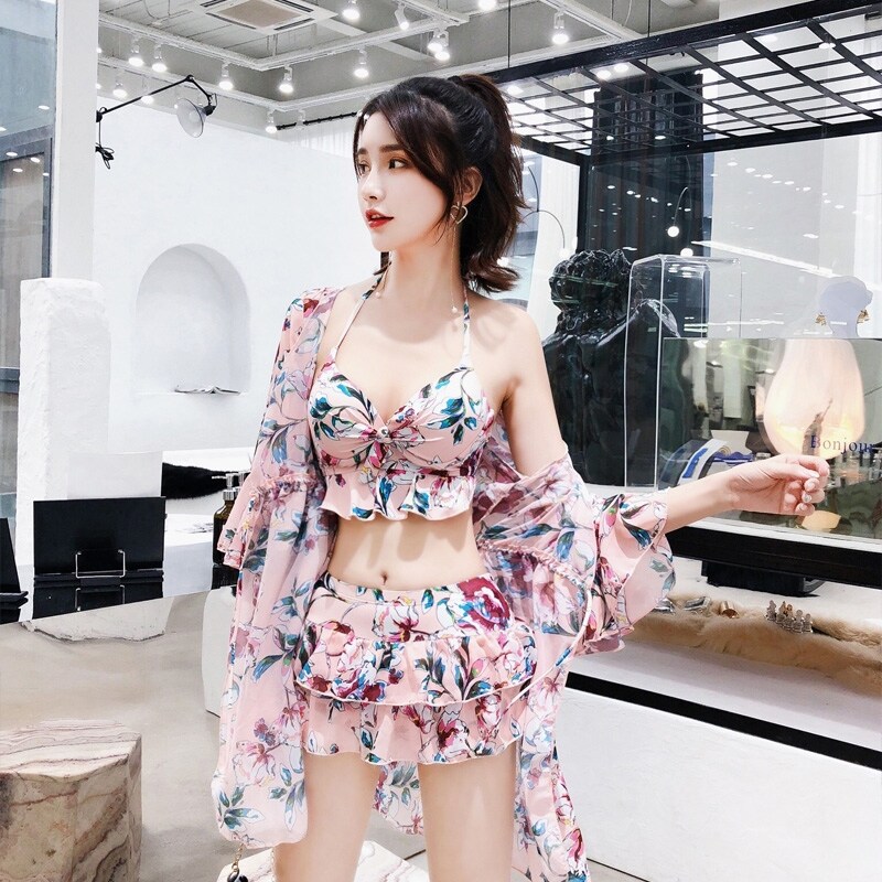 Đồ Bơi Bộ Đồ Ba Mảnh Cho Nữ Đồ Bơi Gợi Cảm Phong Cách Instagram Hàn Quốc Ôm Gọn Mới Mùa Xuân 2023 Váy Xẻ Tà