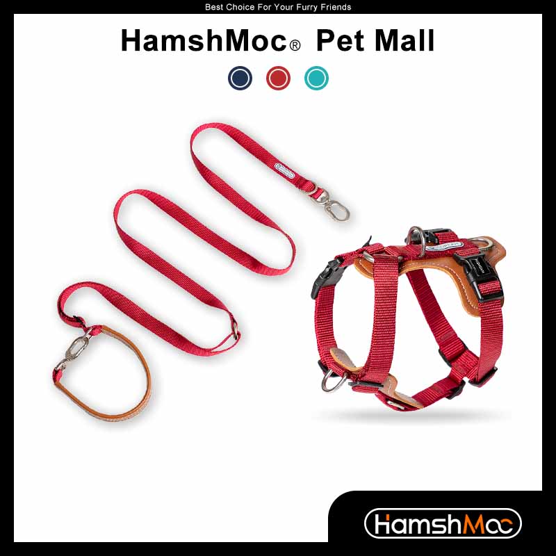 HamshMoc No Pull Dog Harness And Leash Set Adjustable Pet Vest Multi-Function Hand Free Dog Lead for Small Medium Large Dogs ราคา 988 บาท*ส่งฟรี