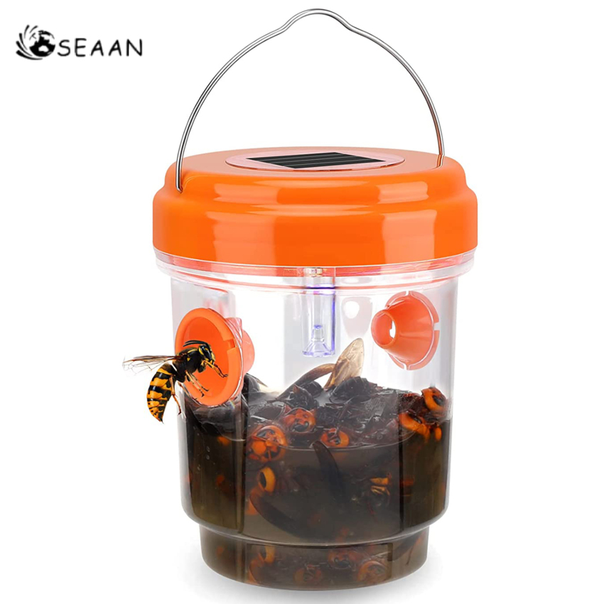 Năng lượng mặt trời ngoài trời Catcher, không thấm nước không độc hại tái sử dụng, xách tay ong bẫy, thu hút Đèn LED đánh bắt cho bẫy ong bắp cày, lỗi, hornets, Ong