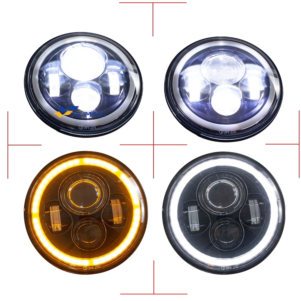 Xuming đèn pha led tròn 7inch đèn pha drl suzuki jimny sj413 mitsubishi pajero l049 land cruiser bj40 bj70 land rover jeep