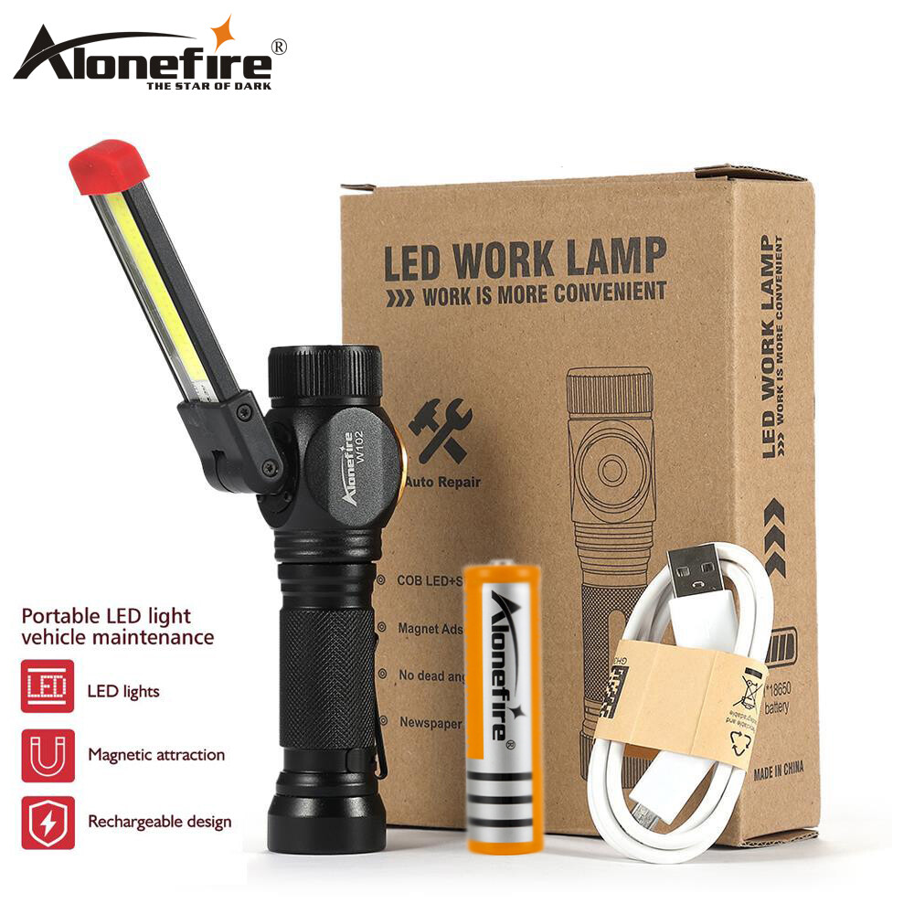 Đèn pin led alonefire w102 cob làm việc ánh sáng, xách tay led ánh sáng, đèn pin làm việc ngoài trời có thể gập lại tại nhà ánh sáng màu đỏ