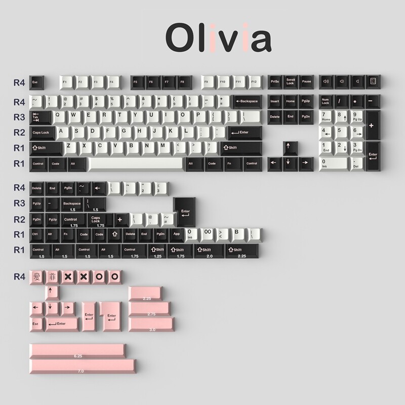 【Keycap only】gmk Keycaps Cherry Profile ABS double shot với 6.25u 7u Spacebar Keycaps cho công tắc Cherry MX Bàn Phím Cơ Oliva Aero/marrs Green/Arctic/jamon/Shoko/Merlin/Blue Samurai
