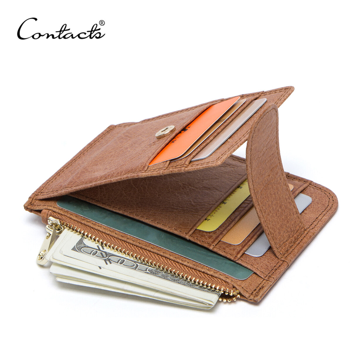 CONTACT S Casual Credit Card Holder Case Genuine Leather Small Men Wallet
