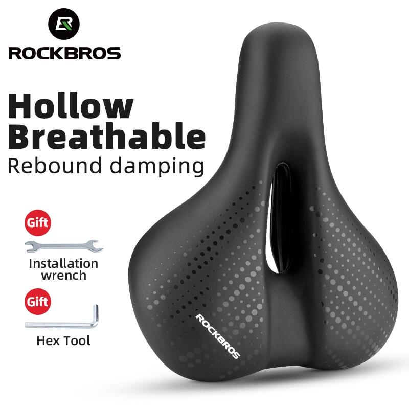 Rockbros yên xe đạp mới có đèn sau yên xe đạp thoáng khí siêu nhẹ phụ kiện yên xe đạp siêu nhẹ leo núi
