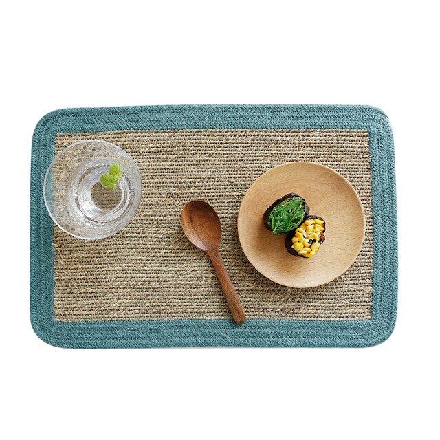 ใหม่การป้องกันทางสิ่งแวดล้อม3สี Placemat โมเดิร์น Minimalist Coasters ชาม Jute สูงอุณหภูมิ Anti-Scalding Anti-Slip Mat