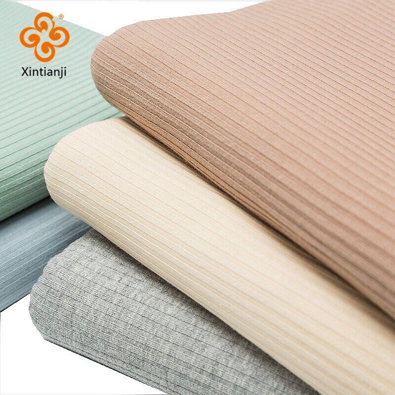 【Ready Stock】Vải Thun Cotton Gân Màu Trơn Nguyên Chất Một Nửa Bãi Cho May Xà Cạp T-Shirt, Ăn Mặc Vải Nhà Cung Cấp Bán Buôn 50*135Cm