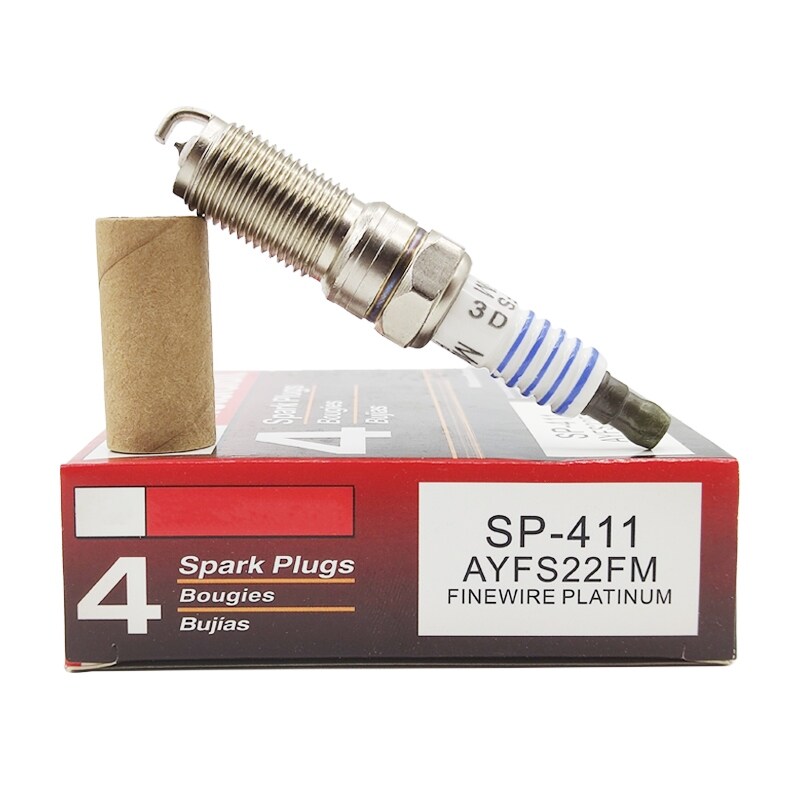 [HOT W] 4PCS SP 411 AYFS22FM Platinum Spark Plug For Mazda Ford Focus C MAX Fiesta Edge Lincoln MKX Cadillac CTS Mercury SP411