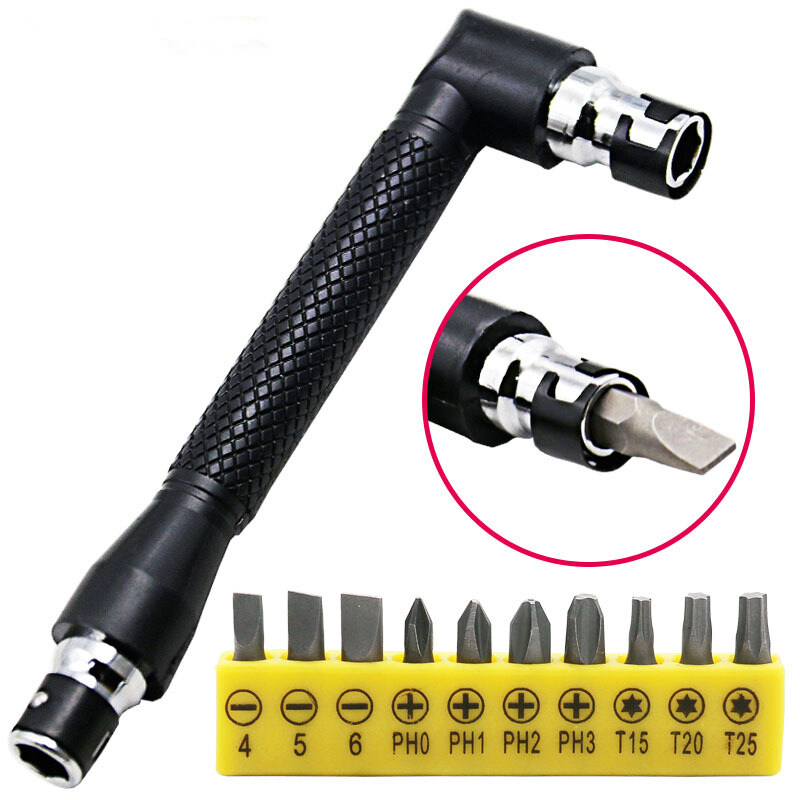 Cờ lê hình chữ l 10 trong 1 6.3mm cờ lê lục giác 1/4 inch hai đầu với nhiều đầu tuốc nơ vít khác nhau dụng cụ cầm tay