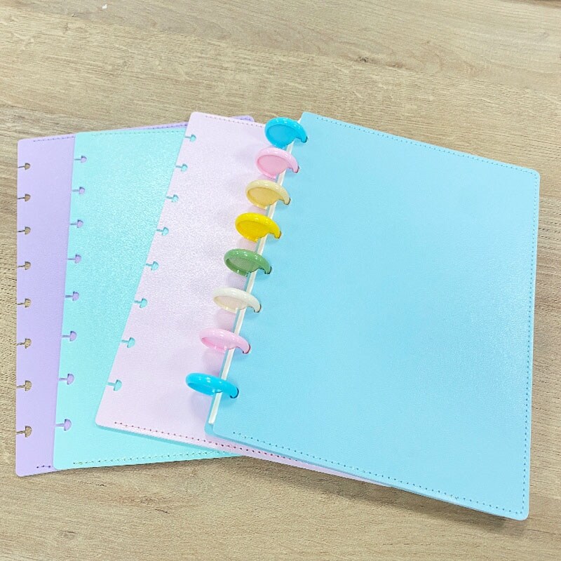 【Fire New】 A5 Medium Size Notebook Leather Notepad Cover PU Case Removable DIY Mushroom Hole A5 Notepad Notebook Cover