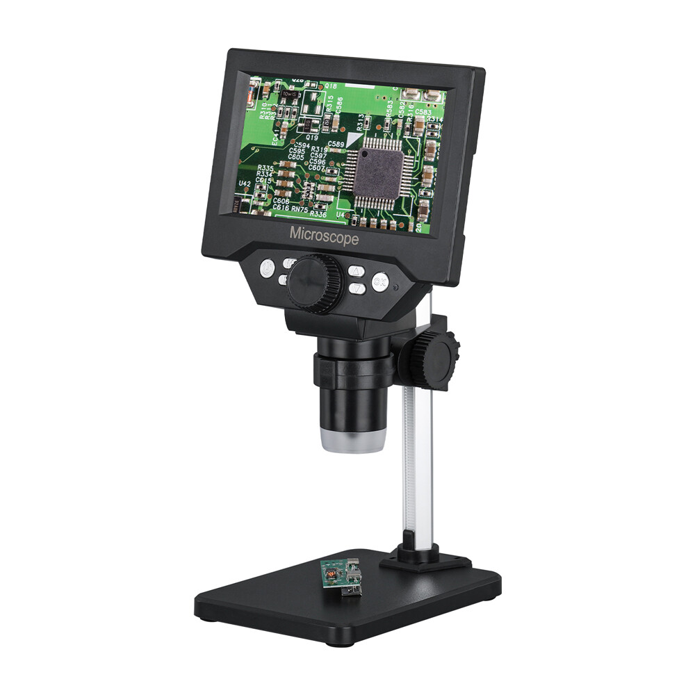 Nanwei Kính hiển vi điện tử màn hình lcd tử 5,5-i-nch Kính hiển vi công nghiệp 10 megapixel kính lúp bảo trì điện tử kỹ thuật số Độ phóng đại 1000x 8led cường độ ánh sáng có thể điều chỉnh hình ảnh chế độ phát lại video