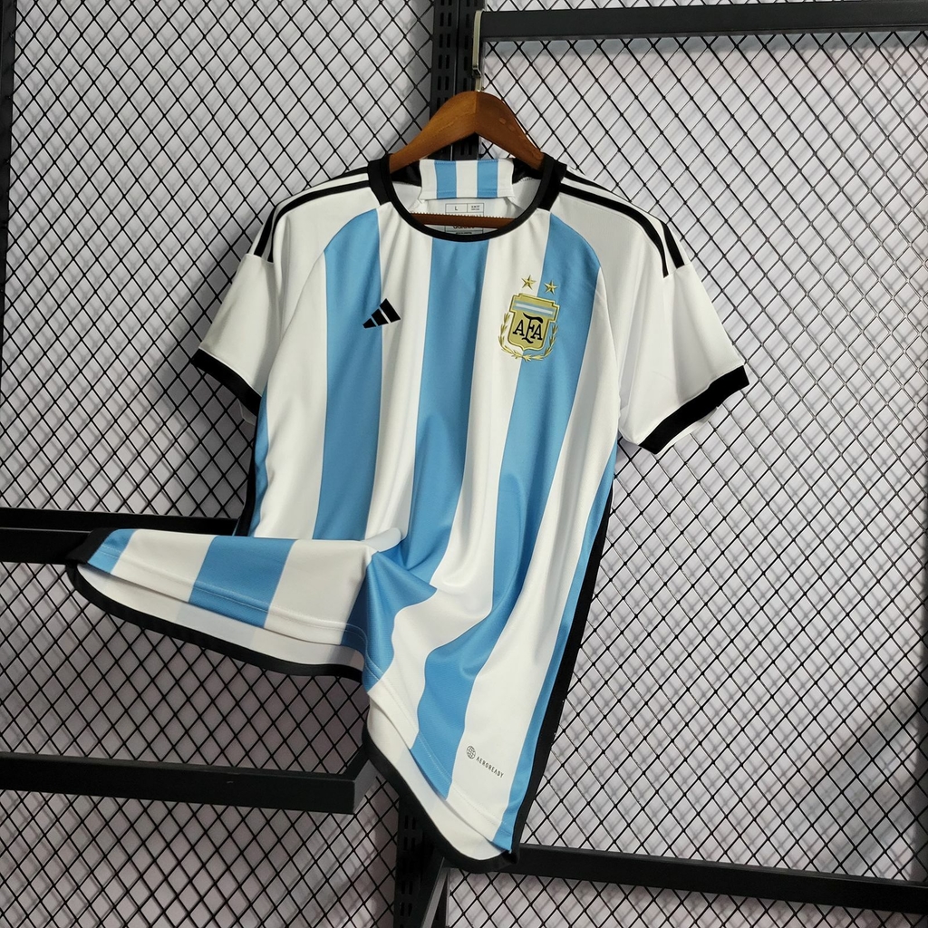 Áo đấu argentina phiên bản người hâm mộ 22/23 đội tuyển world cup 2022 áo nịt bóng đá sân nhà bóng đá áo