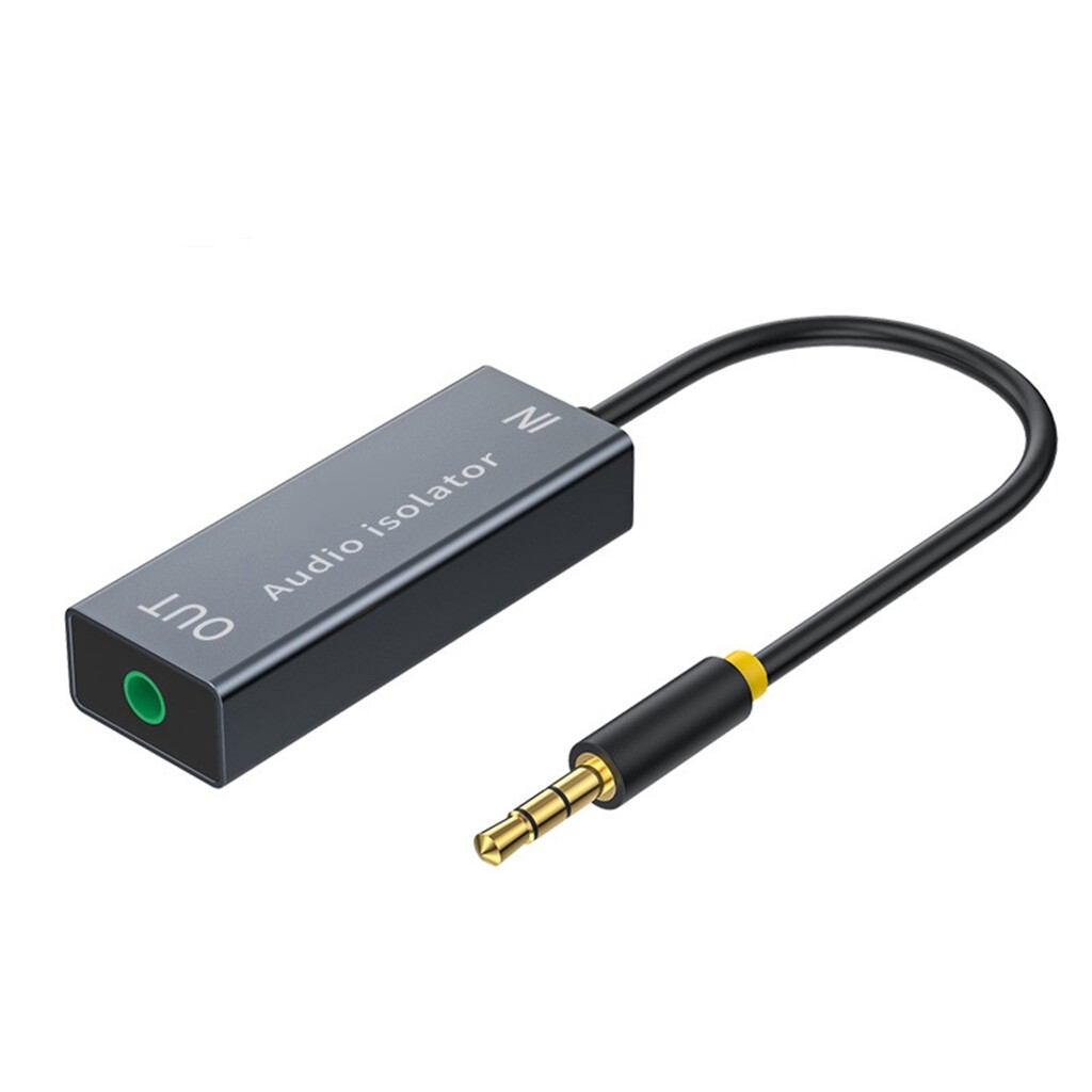 Bộ cách ly âm thanh 3.5mm bộ cách ly dây loa cáp âm thanh cho hệ thống âm thanh nổi xe hơi phích cắm mạ vàng truyền ổn định