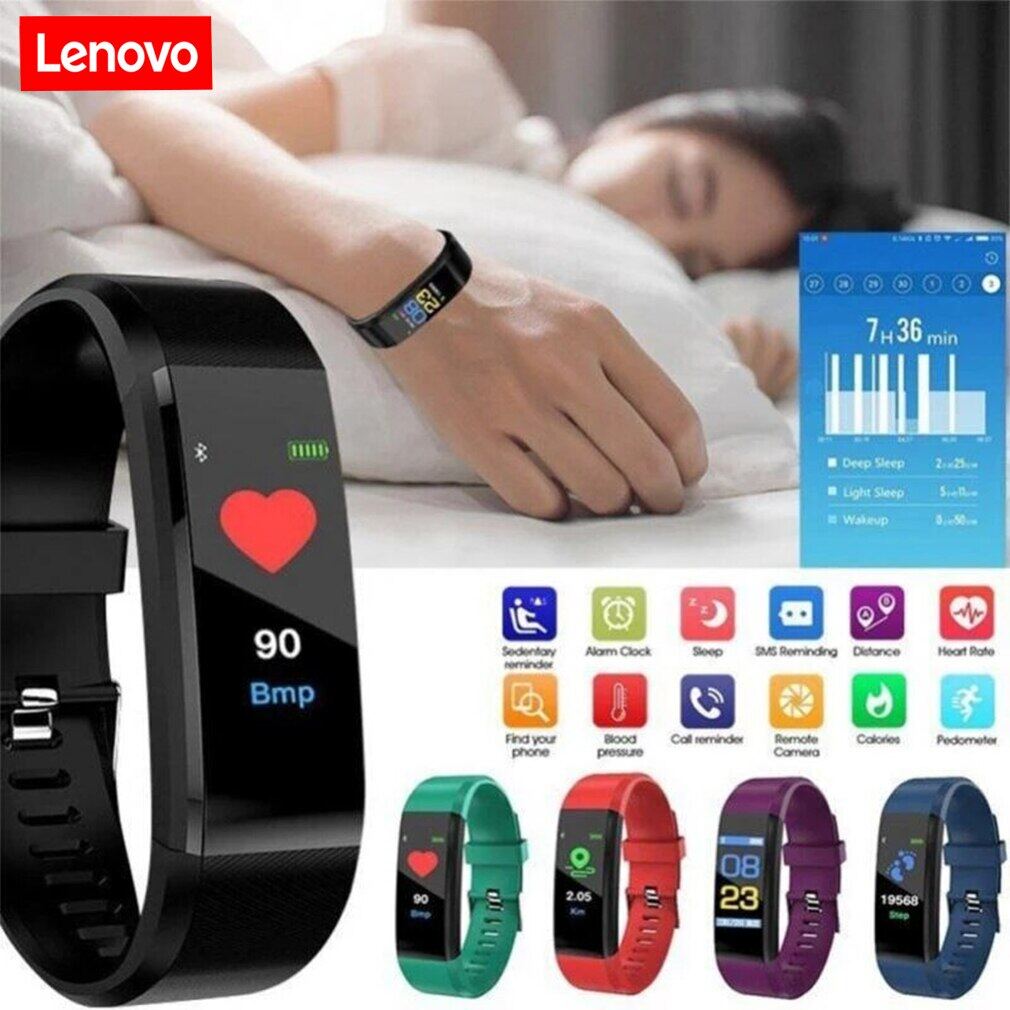 Lenovo Vòng đeo đồng hồ thông minh oxy máu máy đo huyết áp đồng hồ thông