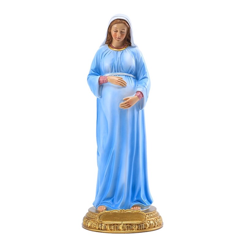 Tượng đức mẹ maria đồng trinh 8 inch tượng nhựa để bàn tượng thần tượng mang thai quà tặng tôn giáo trang trí nội thất