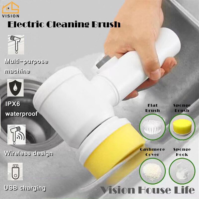 5 In 1 Multifunctional Wireless Electric Cleaning Brush Kitchen