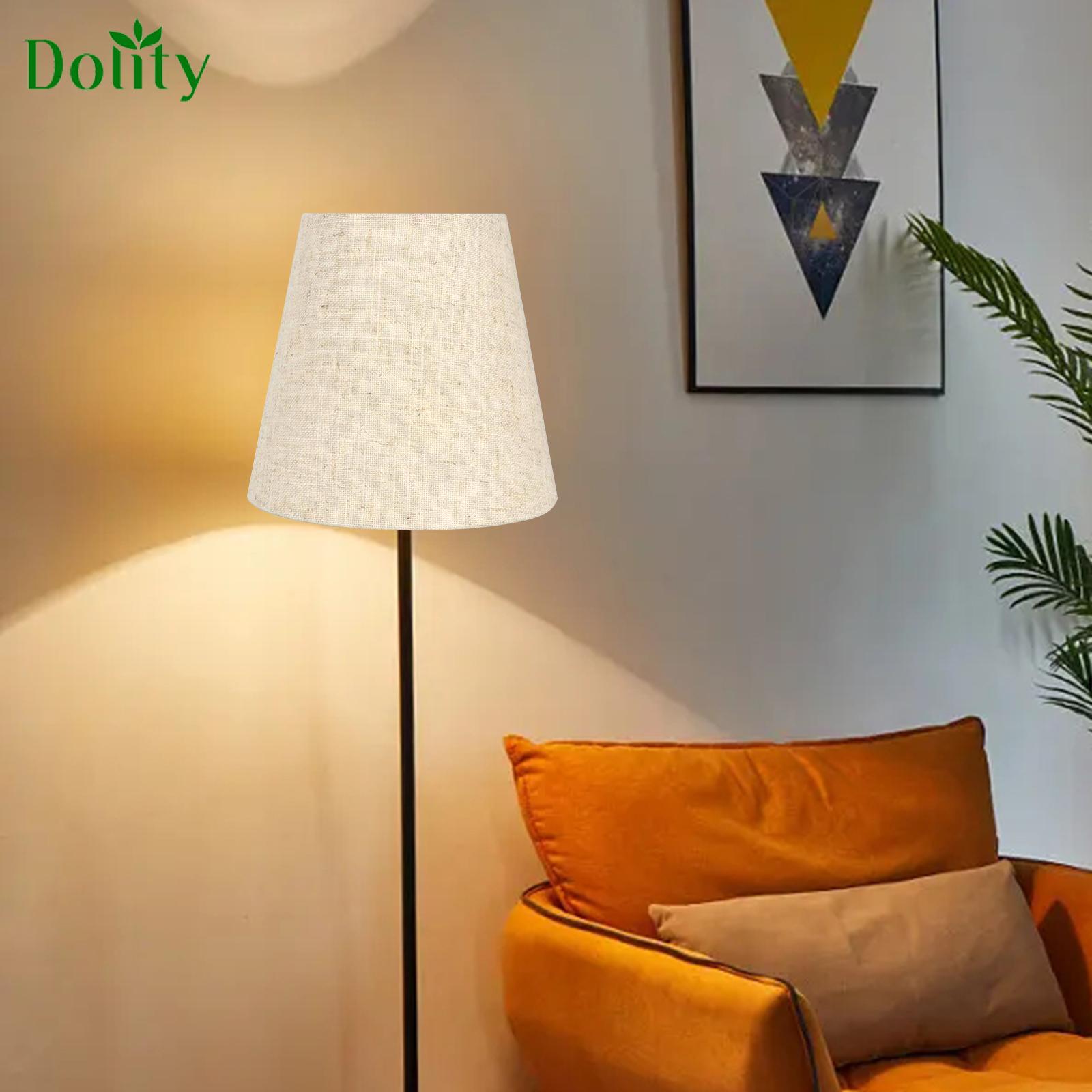 Dolity Retro Style Fabric Lampshade Floor Light Drum Lamp Shade for Kitchen Island