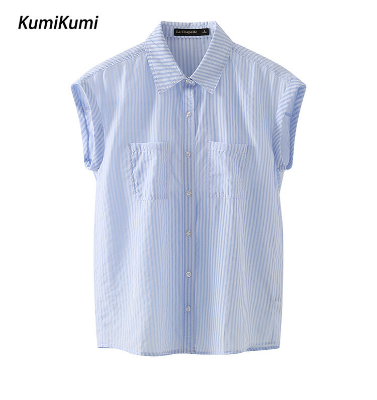 Kumi Áo sơ mi nữ cộc tay màu cánh dơi xinh xắn
