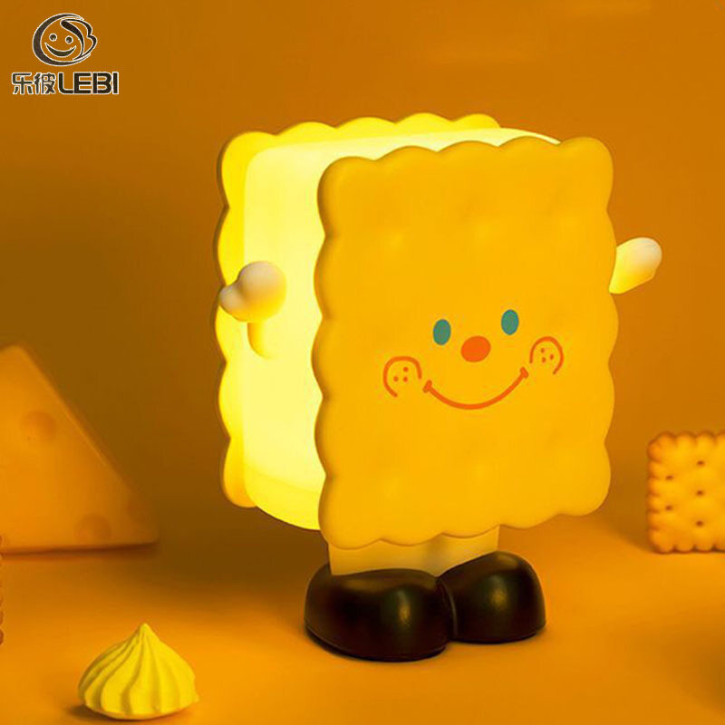 Lebi đèn ngủ hình bánh quy đèn tâm trạng bánh mì nướng phong cách ins-wind cạnh giường phòng ngủ