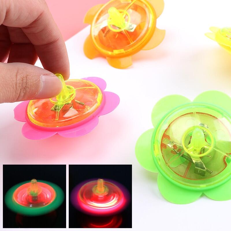 Mini Luminous Flashing Gyroscope Spinning Top Children Kids Hand Turn