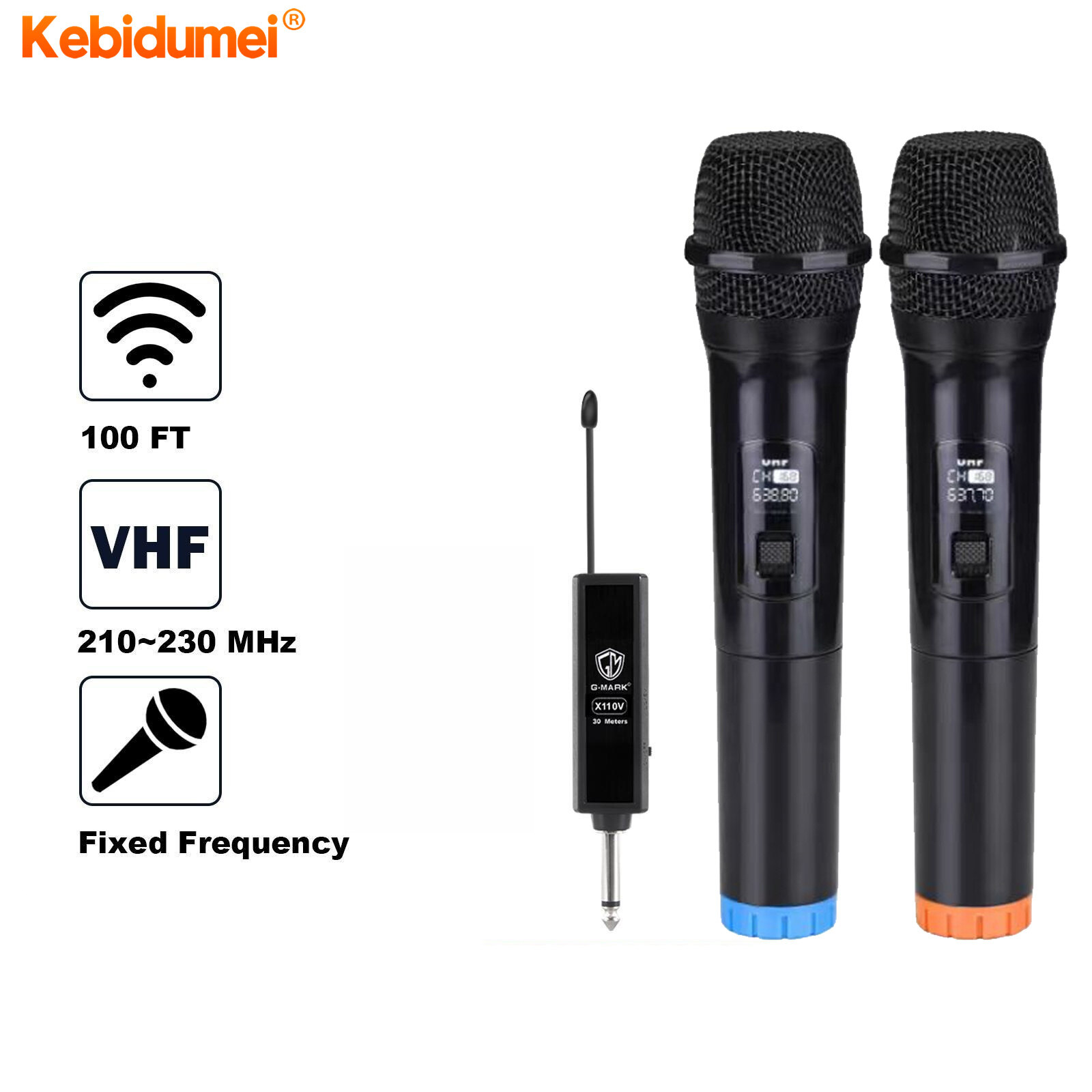 Kebidumei mic-rô không dây UHF micro cầm tay tần số cố định có thể sạc lại cho bữa tiệc nhà thờ chuyên nghiệp