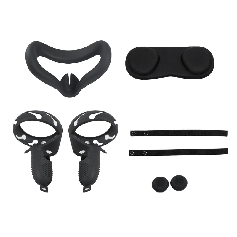Bộ Phụ Kiện VR Vỏ Bảo Vệ Bộ Điều Khiển Cảm Ứng Oculus Quest 2 VR, Với Tay Nắm Dây Đeo Đốt Ngón Tay Dành Cho Oculus Ques