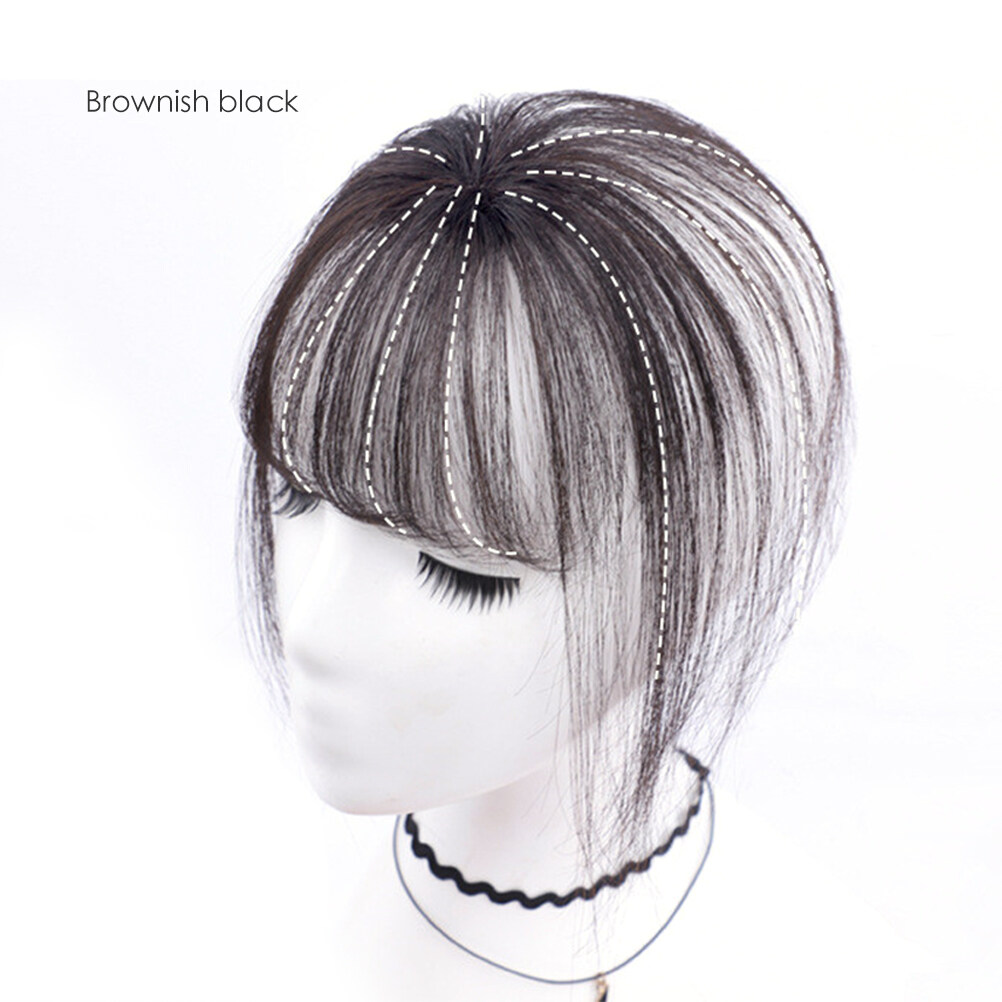 3D Air Bangs Hair Topperส่วนขยายที่มองไม่เห็นSeamless Thin Neat Air Bangs