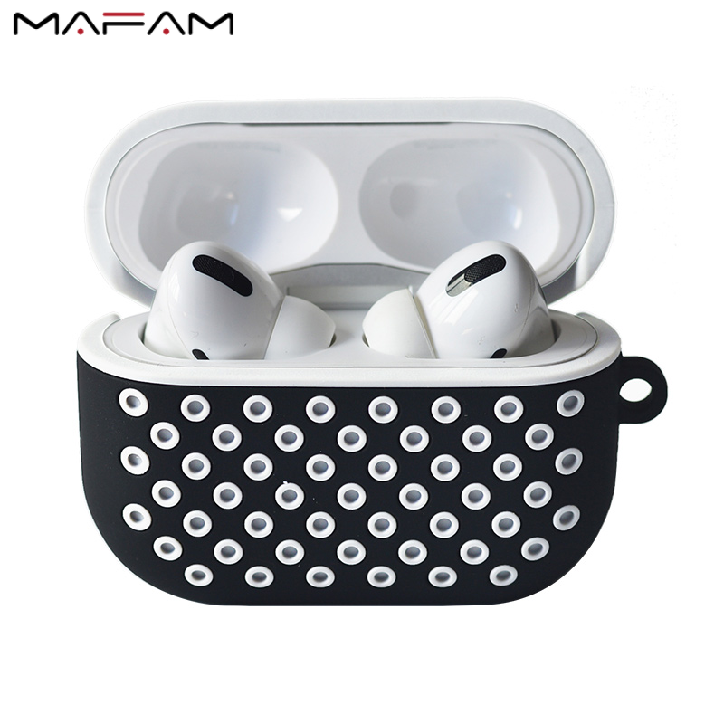 Ốp Bảo Vệ MAFAM Cho AirPods Pro/Airpods 3, Hộp Đựng Tai Nghe Hai Màu Hình Tổ Ong Chống Rơi
