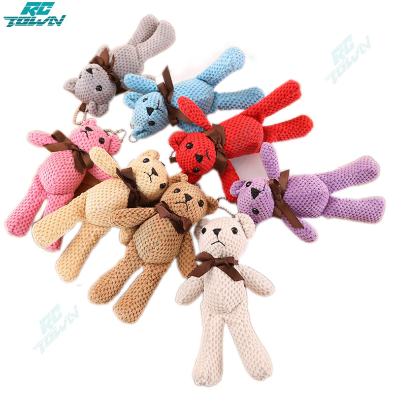 RCTOWN 16cm Bear Stuffed Plush Toys Cute Keychain Pendant Dolls For Boy