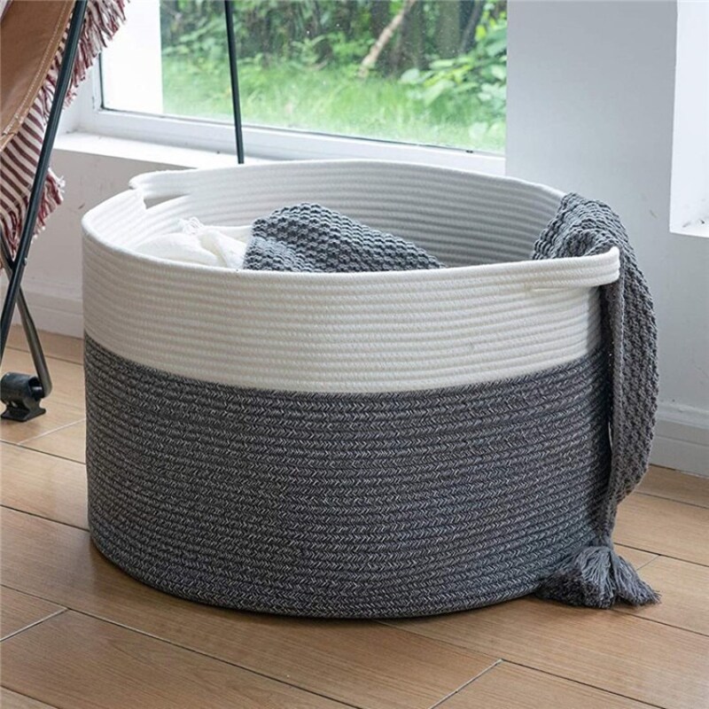 【NEW TOOT】✗ ECHOME Storage Baskets Woven Toy Foldable Laundry Basket Hand-woven Oversize Cotton Bedroom Household Organizer ราคา  1,682 บาท*ส่งฟรี