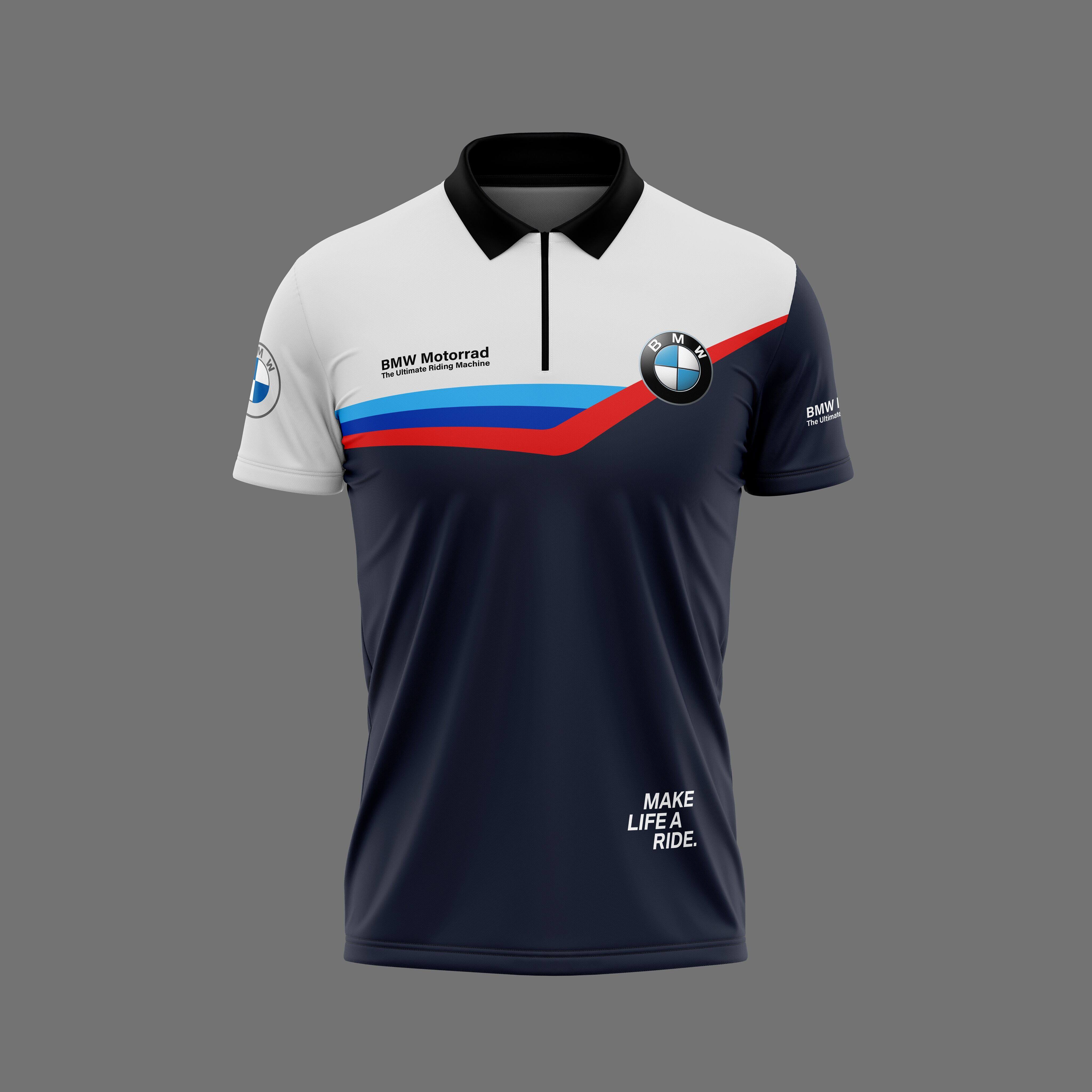 Áo polo sọc m bmw áo thi đấu lái xe