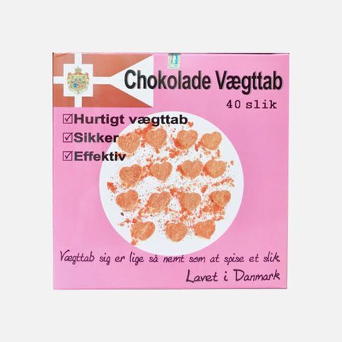 Kẹo giảm cân Chokolade Vaegttab màu hồng Đan Mạch 1 hộp 2 gói 40 viên
