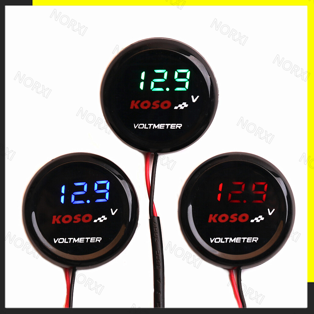 Đồng hồ kỹ thuật số LED Điện áp Vôn kế nhỏ tròn xe máy Koso cho Yamaha xmax nmax Sniper 135 150 phổ thông
