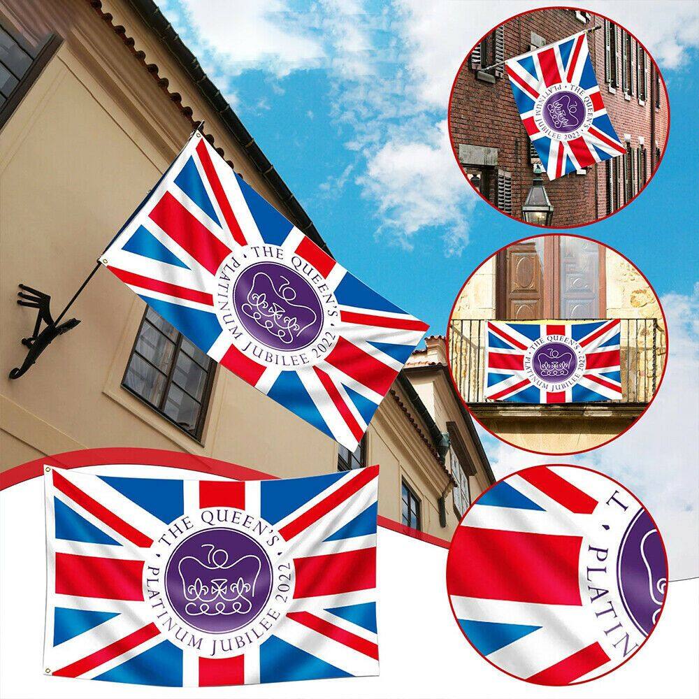 Strawbarry Queen Elizabeths Platinum Jubilee Flag Flag British Queen