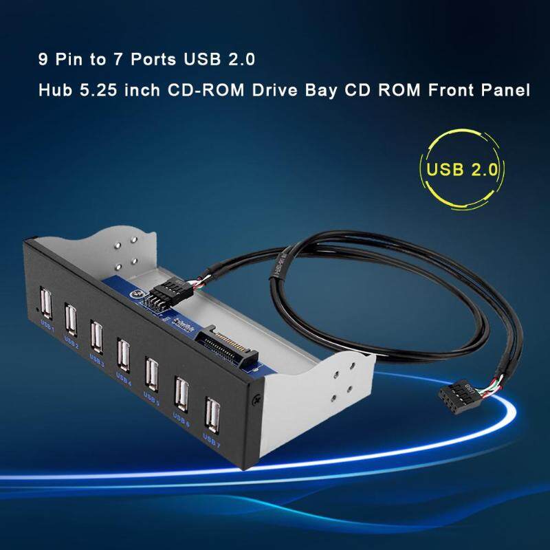 【Deal of the day】 ALLOYSEED Bộ Chia 9 Chân Sang 7 USB 148 2.0 Mm X 77Mm X 40Mm Bảng Điều Khiển Phía Trước CD-ROM 5.25 CD ROM Khoang Ổ Đĩa Inch Cho Vỏ Máy Tính