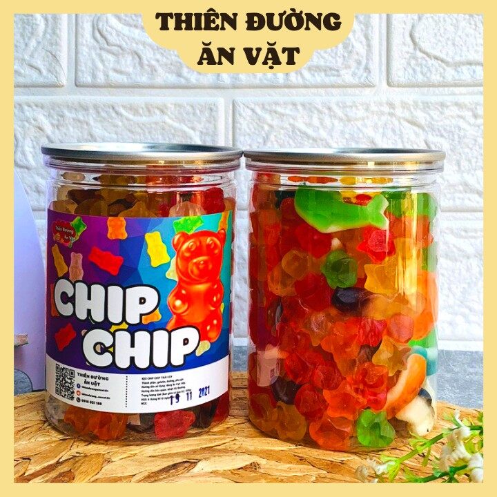 Kẹo dẻo trái cây chip chip 500g THIÊN ĐƯỜNG ĂN VẶT đồ ăn vặt mềm nhiều hương vị thơm ngon cho bé